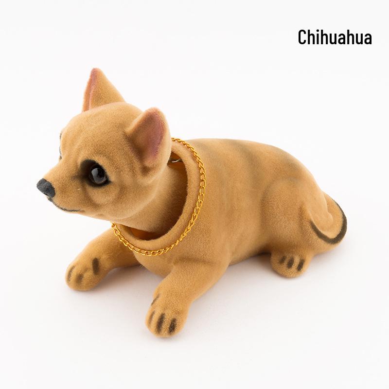 Resin Shaking Head Dog Figurine Car Ornament