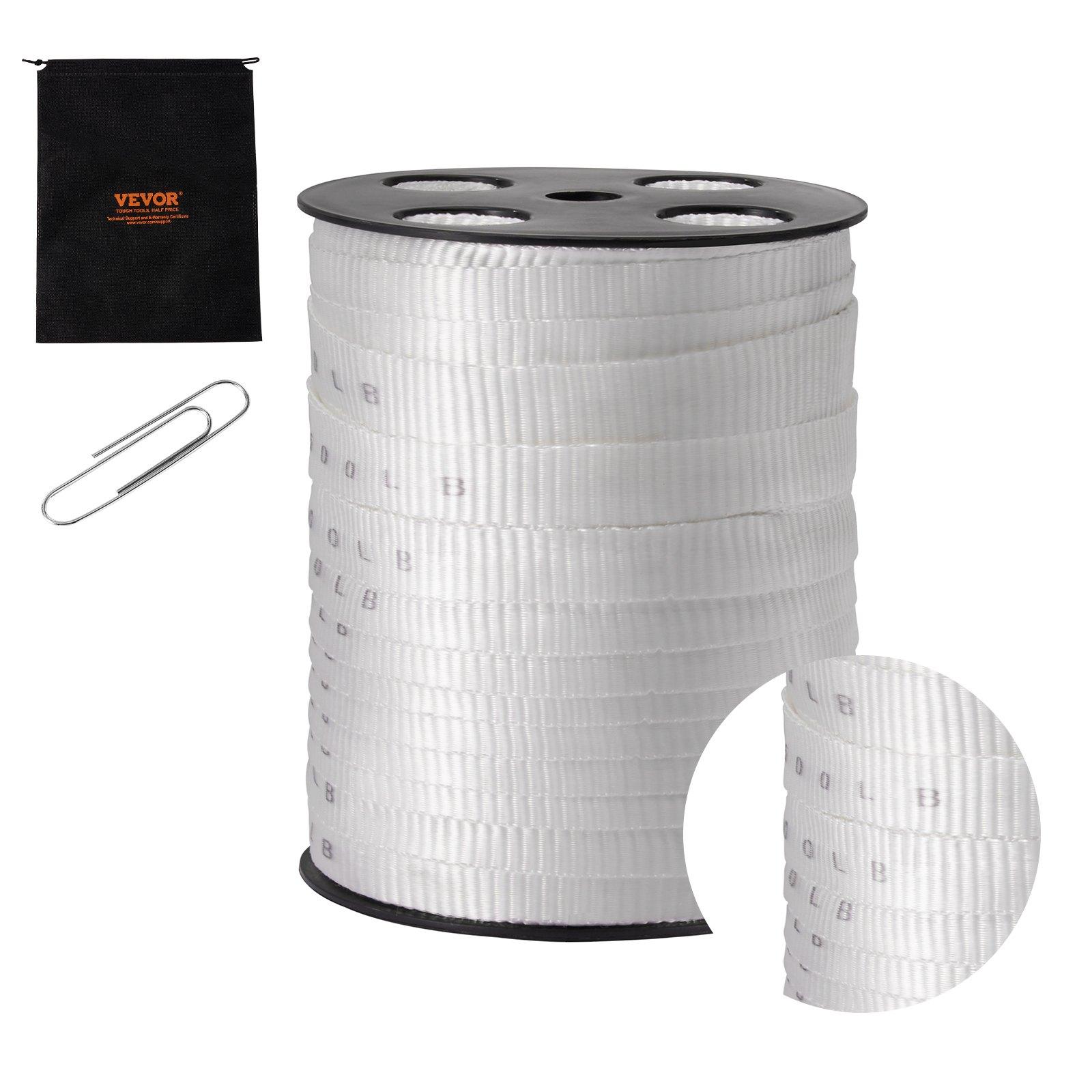 80.8M X 1.9Cm, 1134Kgf Tensile Capacity, Printed Cable Pulling Webbing for Packaging, Gardening, Commercial Electrical, Line Work