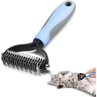 Grooming Brush - Dog - Grooming Rake - Ergonomic - Long Bristles - Gentle On the Skin