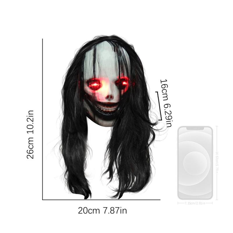 Halloween Geistergesicht Maske Neuheit Halloween Haushaltsprodukte Geistergesicht Horror Maske Realistische Form 160 Gramm Langhaarige Maske
