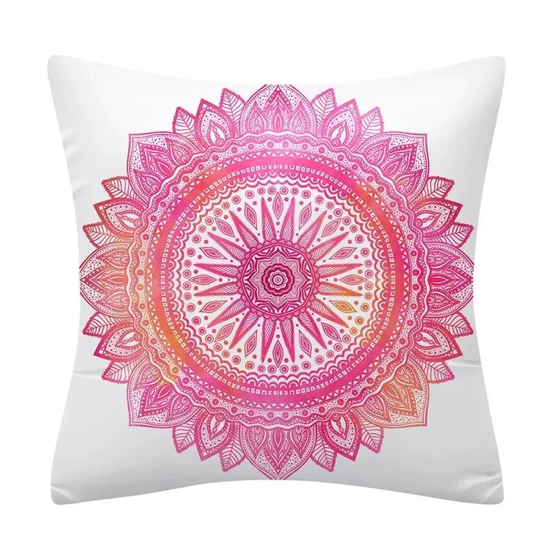 Ethnischer Stil Sofakissen Blau und Gelb Mandala Muster Kissenbezug Heimdekoration Sofa Schlafzimmer Auto Kissenbezug