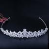 Hochwertige Funkelnde Zirkonia Romantische Braut Luxuriöse Blume Diadem Krone Hochzeit Brautjungfer CZ Haarschmuck Schmuck