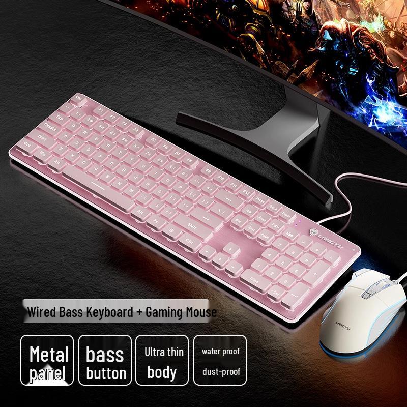 Wolf Path Silent Wireless Keyboard & Mouse Set: Wired for Smooth Typing - Ideal for Gaming & Office Use, Magnetic Switch for Men & Women.