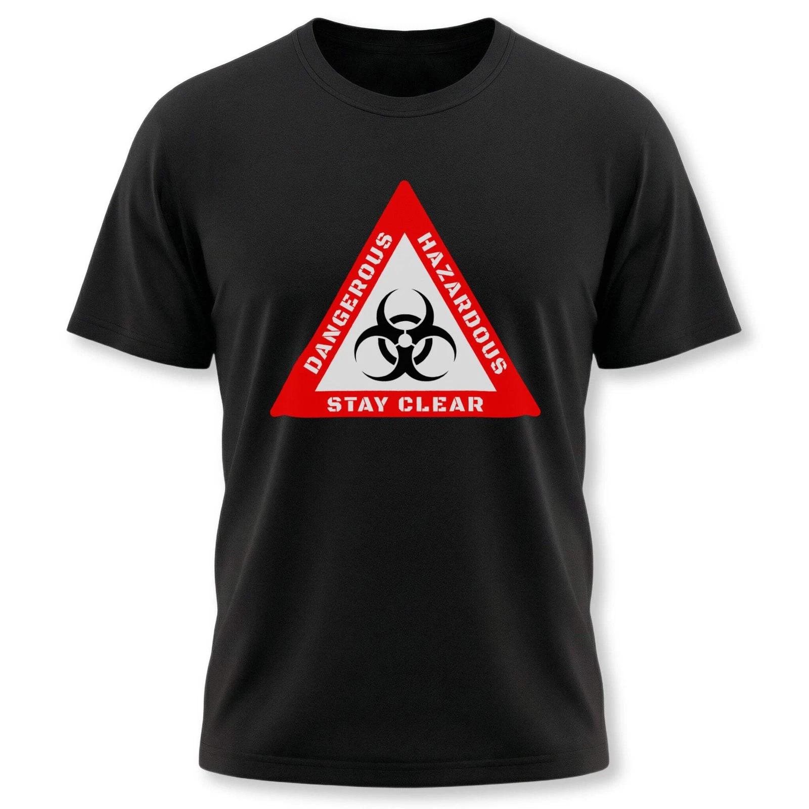 Biohazard Warning T-Shirt | Dangerous Hazardous Stay Clear Graphic Tee XXXXL