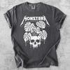 Monstera Skull Planter T-Shirt, Plant Lover Gift, Metalhead Botanical Tee, Indoor Jungle Gardener Shirt
