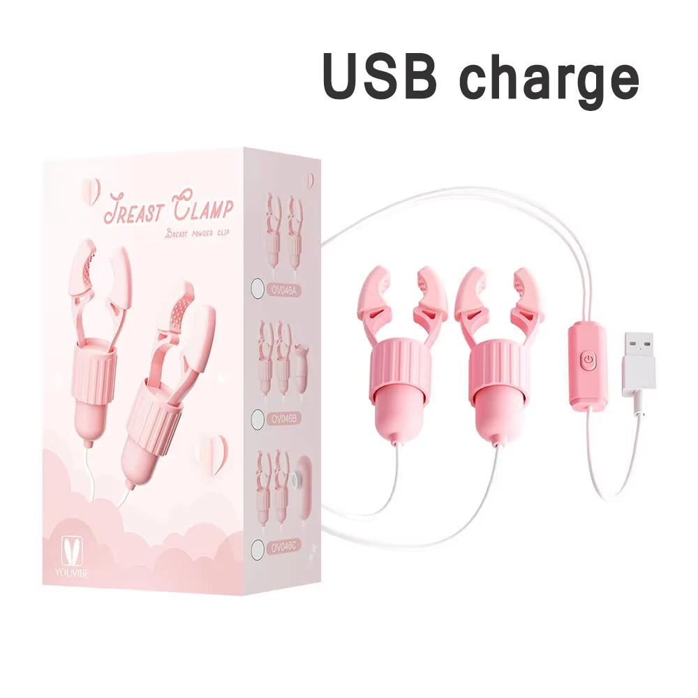 Nipple Clamp Sucking Vibrator Tongue Licking Vibrator Breast Massager Masturbation Clitoris Clip Stimulator Sex Toys for Women