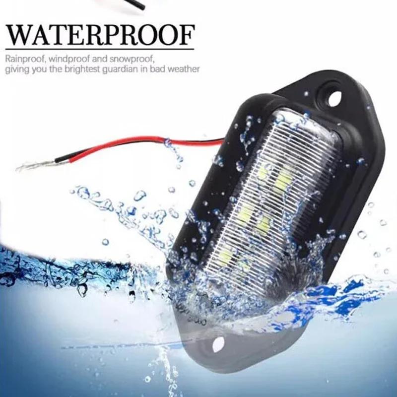 6 LED Car License Plate Light Bright Tag Lamp for Truck SUV RV Trailer Van 12V White Exterior License Plate Light Automotive Car