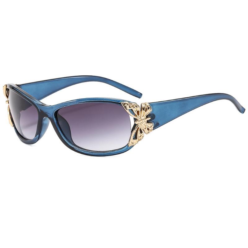 New Fashion Butterfly Gradient Decor Shades Women Trendy Driving Anti UV Sunglasses High Quality Y2K Popular Beach Sun Glasses