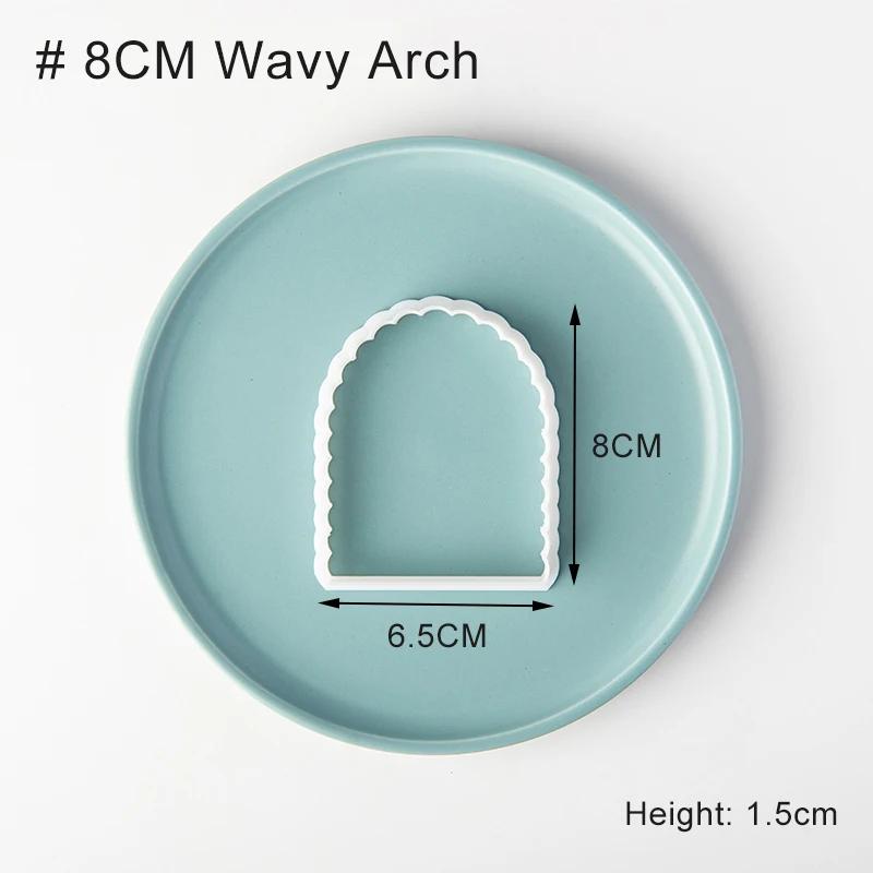 Square Arch Rectangle Cookie Cutter Mold Wavy Round Shaped Blessing Frame Fondant Cookie Cutting Die Baking Cake Decorating Tool