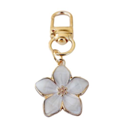 Keychain Pendant Ergonomic Flower Design Key Ring Decorative Versatile Key Holder Backpack Bag Accessory