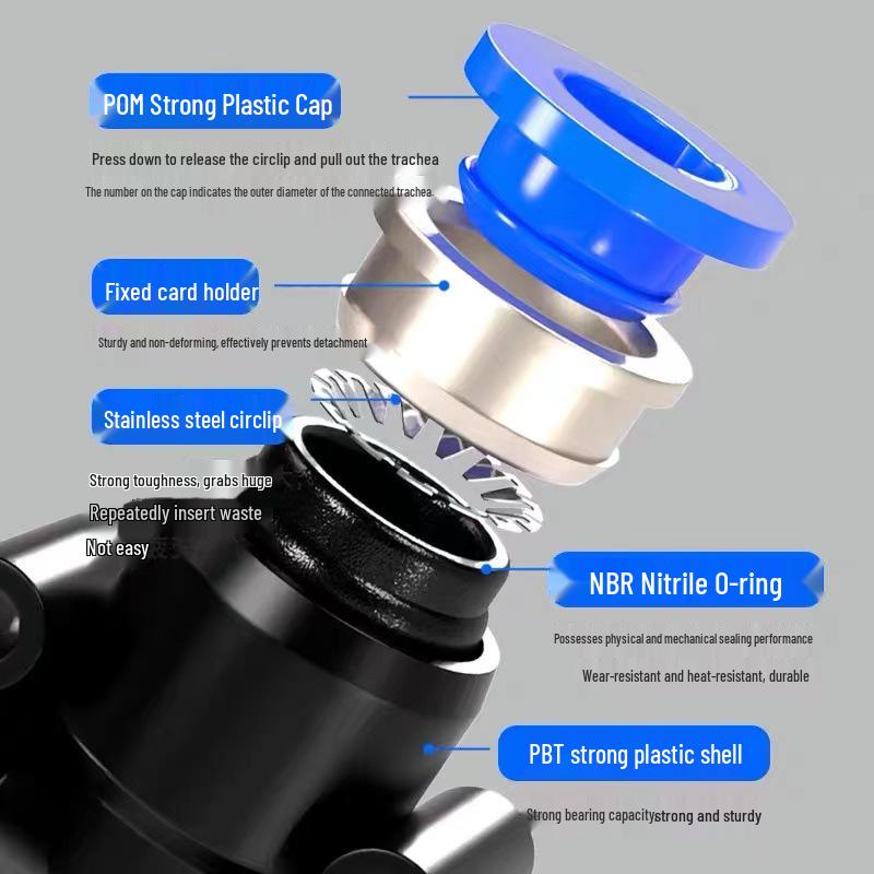 Trachea Quick-Connect PU Tee Reducer: High-Pressure Pneumatic Hose Connector