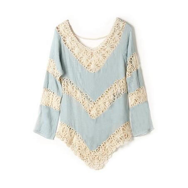 

Асимметричное ажурное вязание крючком