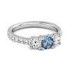 London Blue Topaz Triple Stone Pave Band Ring - 925 Sterling Silver