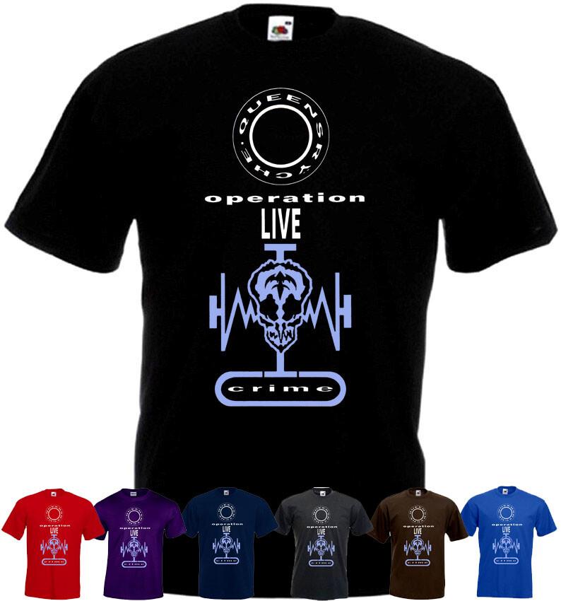 Queensrÿche Operation Livecrime T-shirt blue black heavy metal all sizes S5XL XL