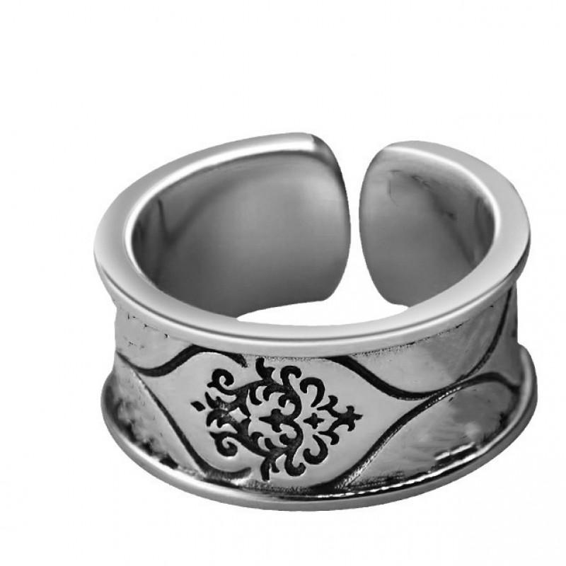 Adjustable Vintage Mens Ring With Scrollwork Design Sterling Unisex Statement Jewelry