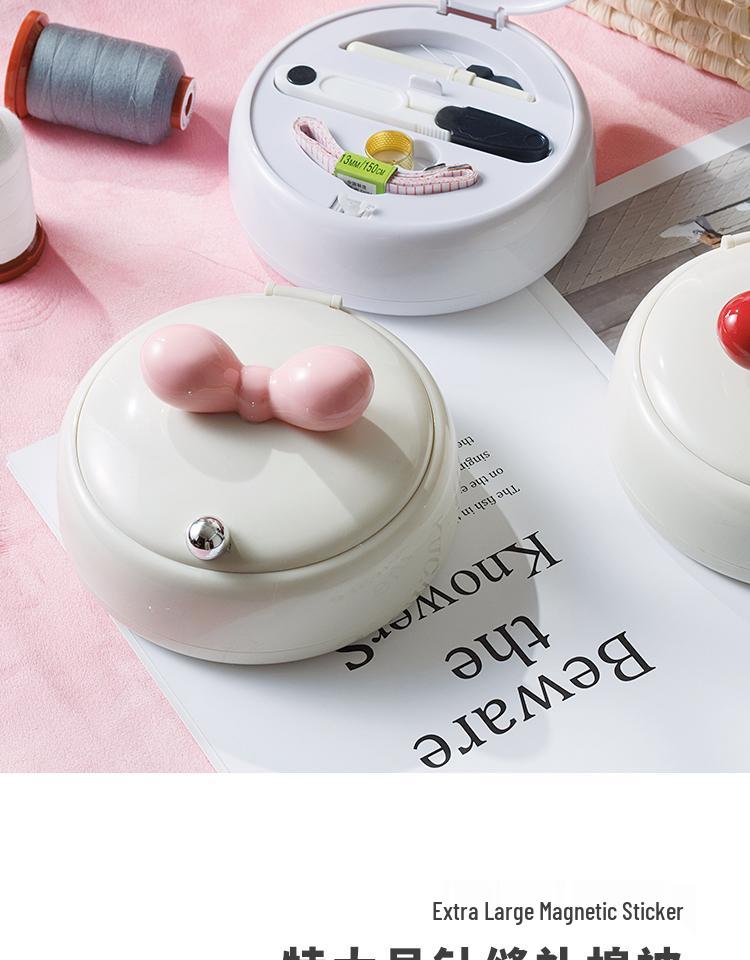 Magnetic Needle and Thread Box: Household Sewing Kit with Press-to-Open Design