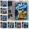 Van Gogh Style Pokemon Pikachu Wall Decoration Multiple Characters Are Available Creating A Unique Artistic Space for Your Home