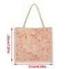 Fashionable Mini Fabric Bag With Sweet Floral Print Top Handle Handbag For Women Great For Casual Or School Use  Pink