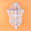 2 Tier Carved Home Bathroom Corner Shower Storage Shelf Rack Stand Display White