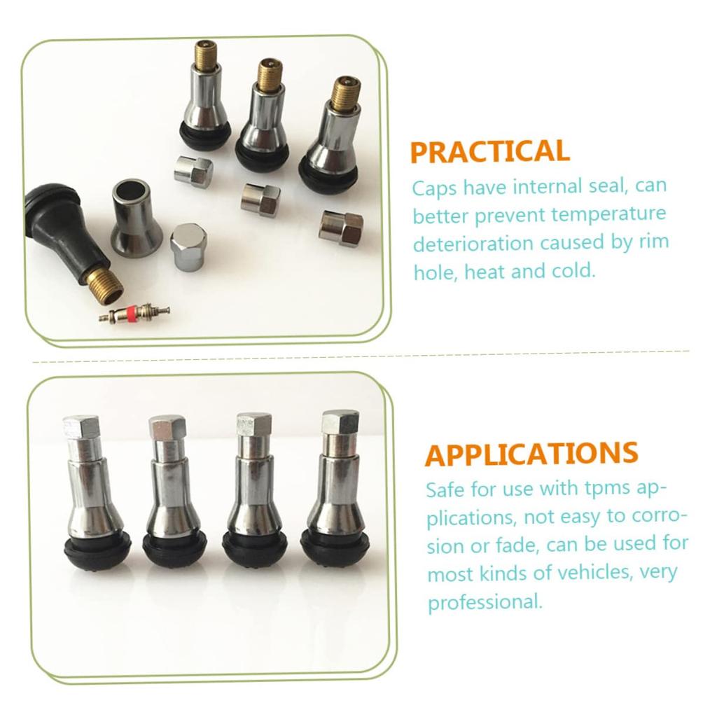 ETHZZLE 8pcs Tr413ac Decorative Cap Car Decoration Bushon Tire Valve Sleeve Valve Stem Sleeve Aluminum Alloy Silver