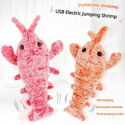 Cat Toys Electric Lobster USB Rechargeable Simulation Jumping Shrimp Plush Electric Pet Teasing Cat Dogs Toys Pet Supplies