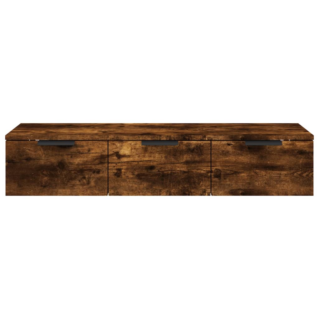 Wall Cabinet Smoked Oak 102 X 30 X 20 Cm Engineered Wood