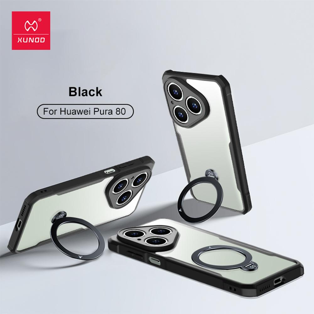 

XUNDD Чехол для Huawei Pura 80 Ultra Pura 80 Pro Plus Pro+ Роскошный чехол Противоударный Защитный чехол для телефона с вращающимся магнитным держателем For Huawei Pura 80 чёрный