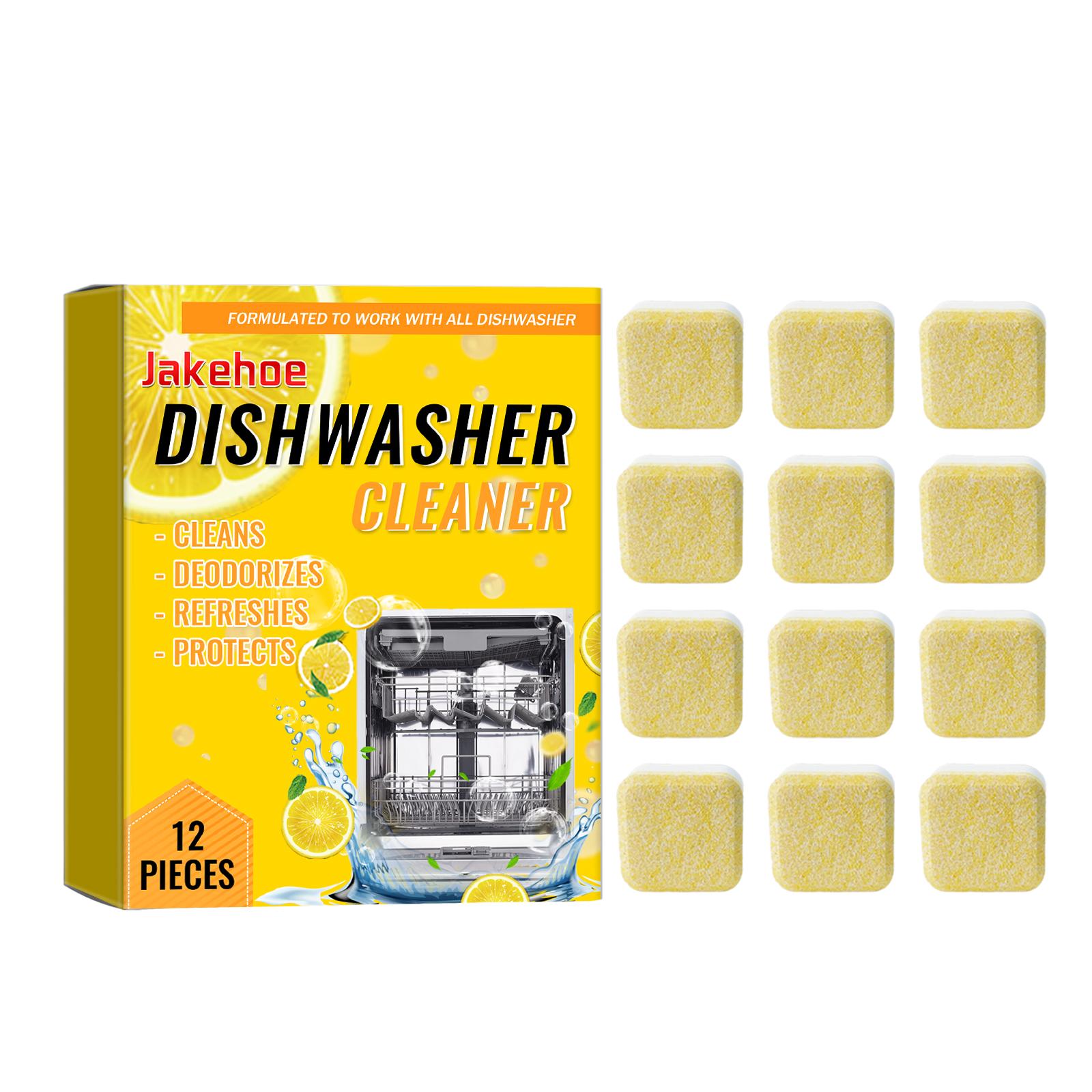 

Jakehoe Dishwasher Cleaning Tablet 12pcs Special Dishwashing Block Heavy Dishwasher Cleaning Degreasing & Scale Removing Washing Tablet