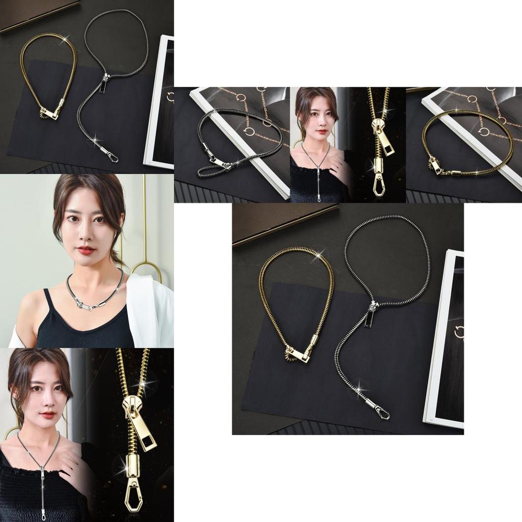 Elegant 18k Gold And Silver Zipper Lockbone Necklace For Couples Trendy And Minimalistic Design