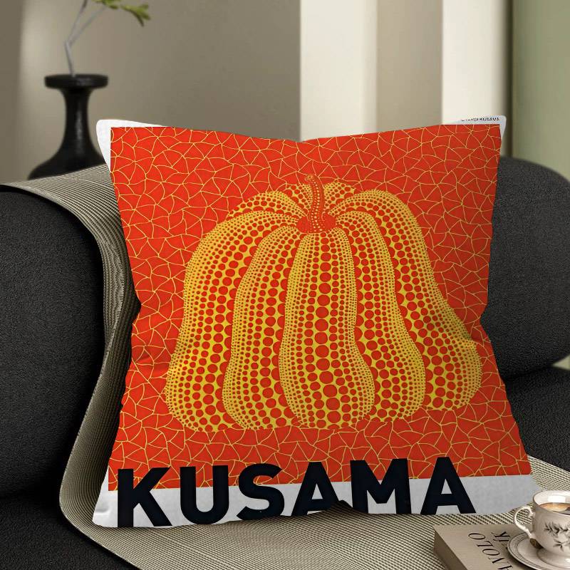 

Yayoi Kusama Pillow Covers Cartoon Sofa Decorative Home Double-sided Printing Short Plush Cute Cushion Cover 12x12Inch