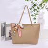 Light luxury large-capacity silk scarf tote bag, a new versatile trend printed women's bag