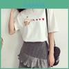 Fashion Women Girl Korean Summer Heart Print Casual T-shirt With Short Sleeves