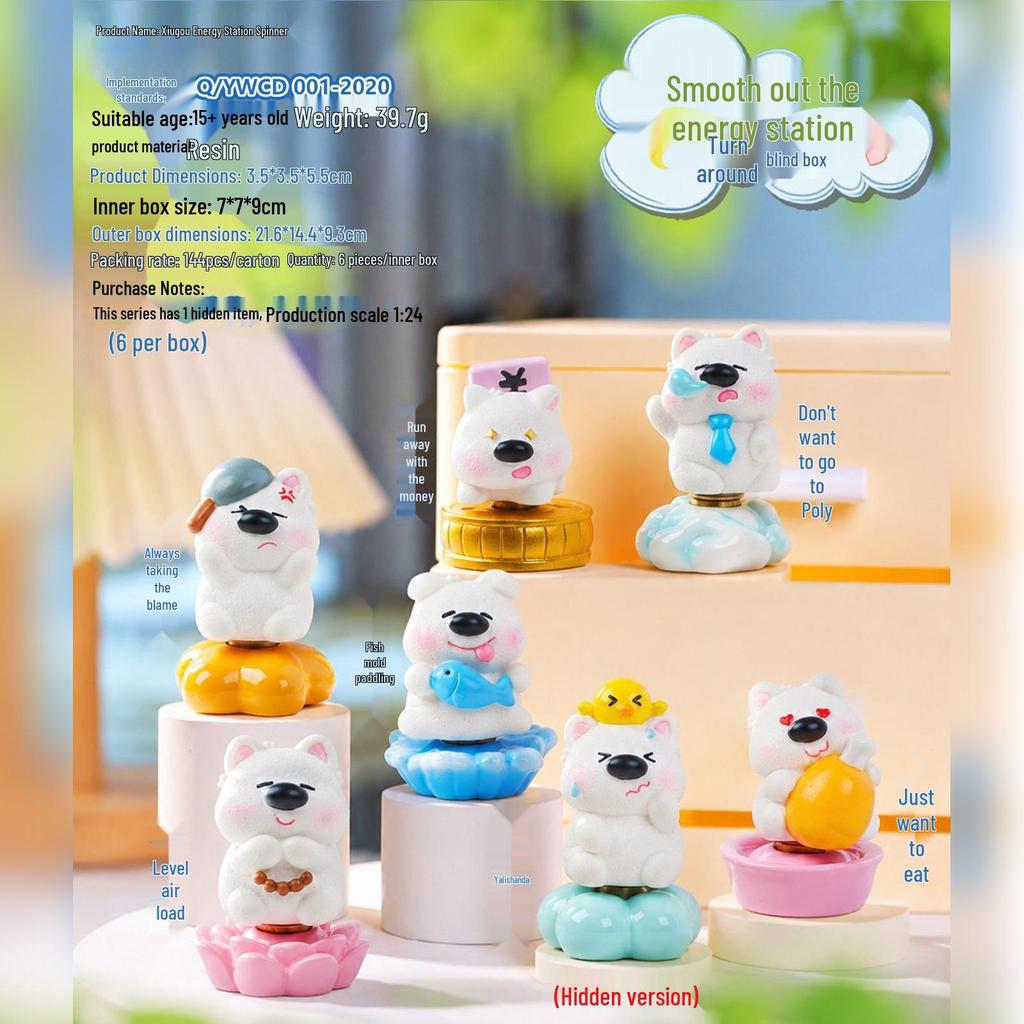 Animal PAI Emotion Freeze Frame Spin Blind Box: Cute Rotating Animal Figure for Desktop Healing & Collectible Fun