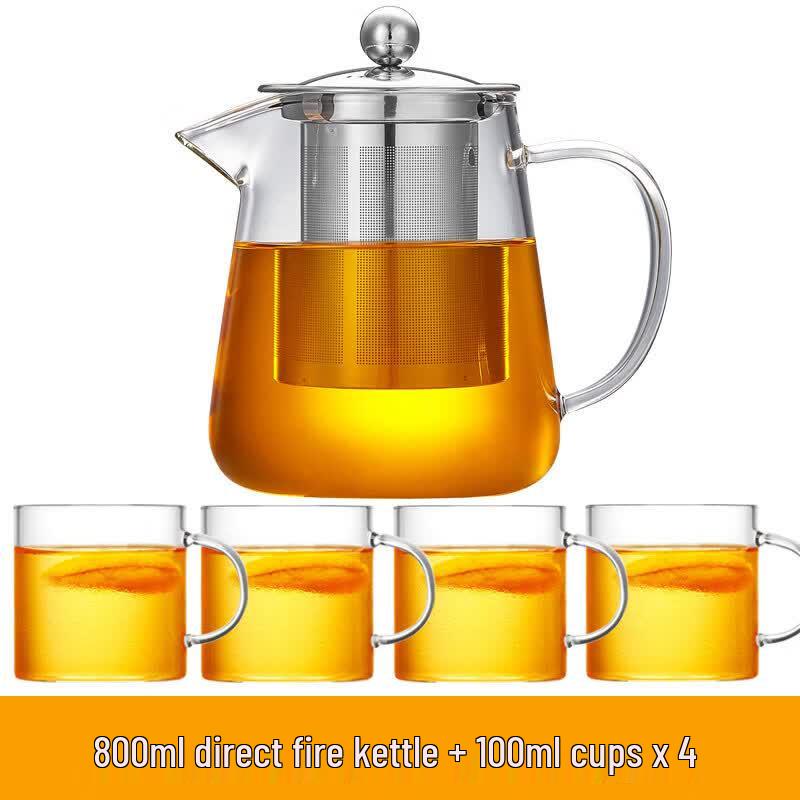 Heat-Resistant Glass Teapot Set with Filter