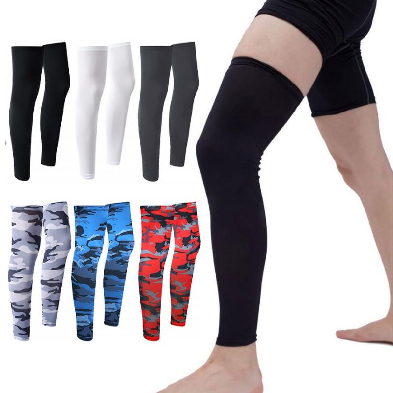 Summer Cycling Leg Compression Sleeves Outdoor Sports Quick Dry Knee Protection Leggings Running Basketball Anti UV 1/2pairs