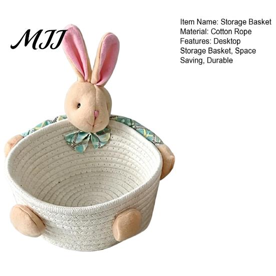 Weicher Stoff-Aufbewahrungsbehälter Schreibtischkorb, Cartoon Plüschbär und Kaninchen Seil Mini für Lippenstiftform, Gewebter Organizer Kleinteile Schmuck