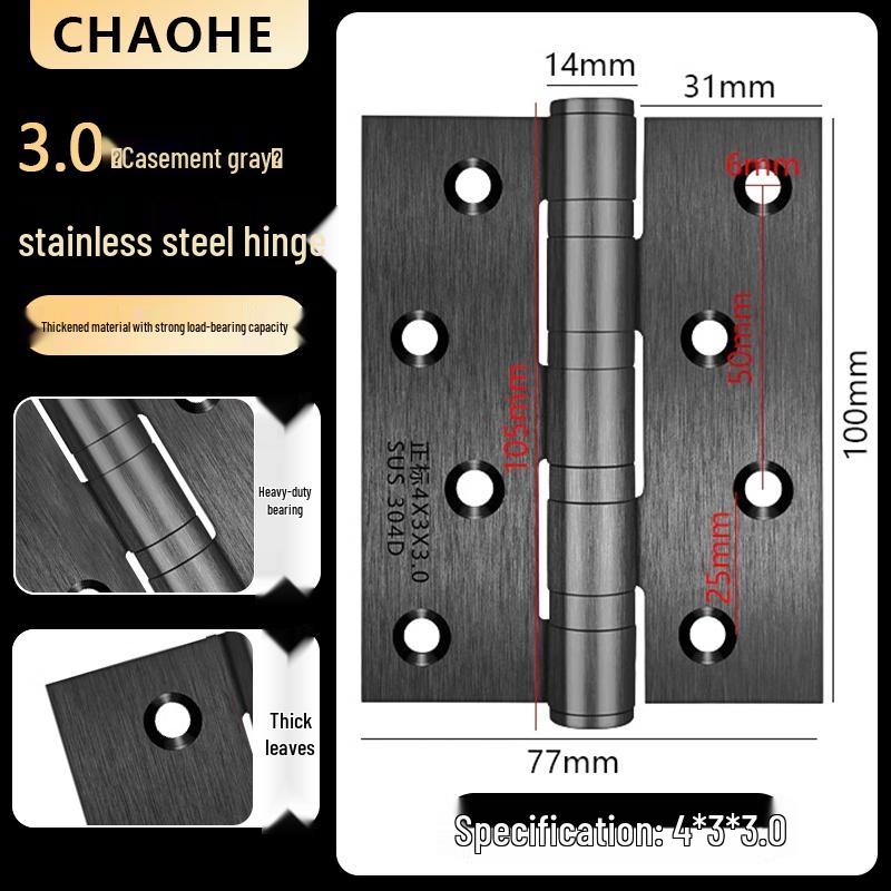 4-inch Silent Bearing Male-Female 304 Stainless Steel Hinge for Wooden Doors