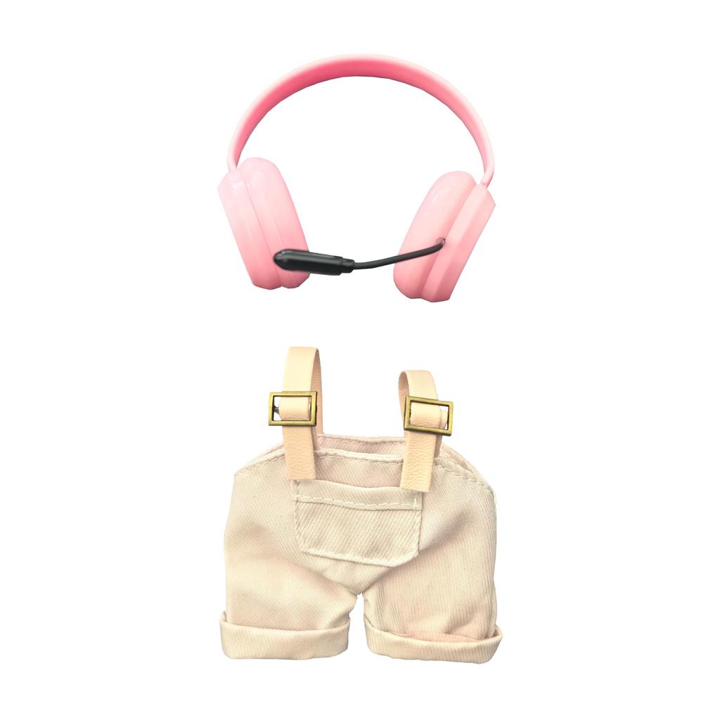 AXLUCE Lovebu Clothes Overalls with Headphones Plush Toy (Pink)