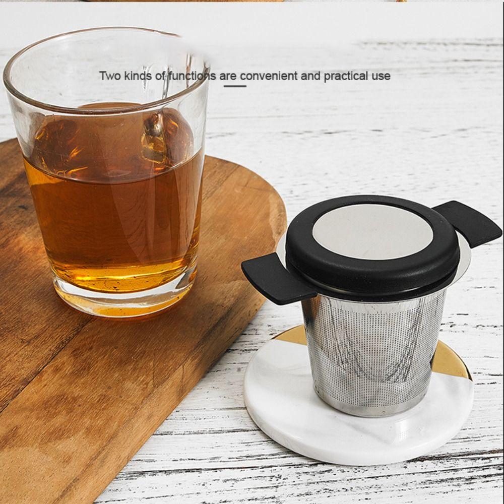 Stainless Steel Tea Infuser with Lid Reusable Mesh Cup Strainer Loose Leaf Spice Filter for Teapots Mugs Cup to Steep Tea Coffee