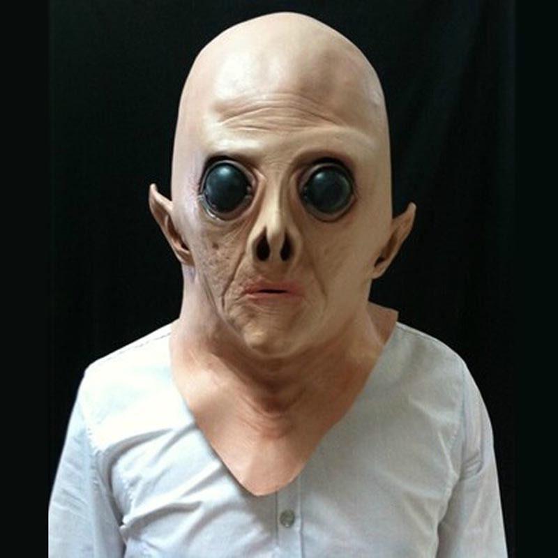 Unisex Creepy Ufo Alien Face Full Mask Perfect For Halloween And Cosplay Events
