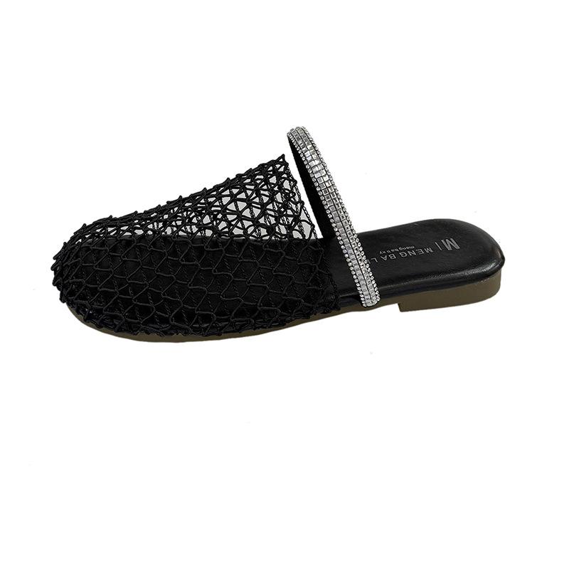 

Баотоу сандалии-гладиаторы с ремешком сзади, рыбацкая сетка, летние новые полые удобные пляжные полушлепанцы 40