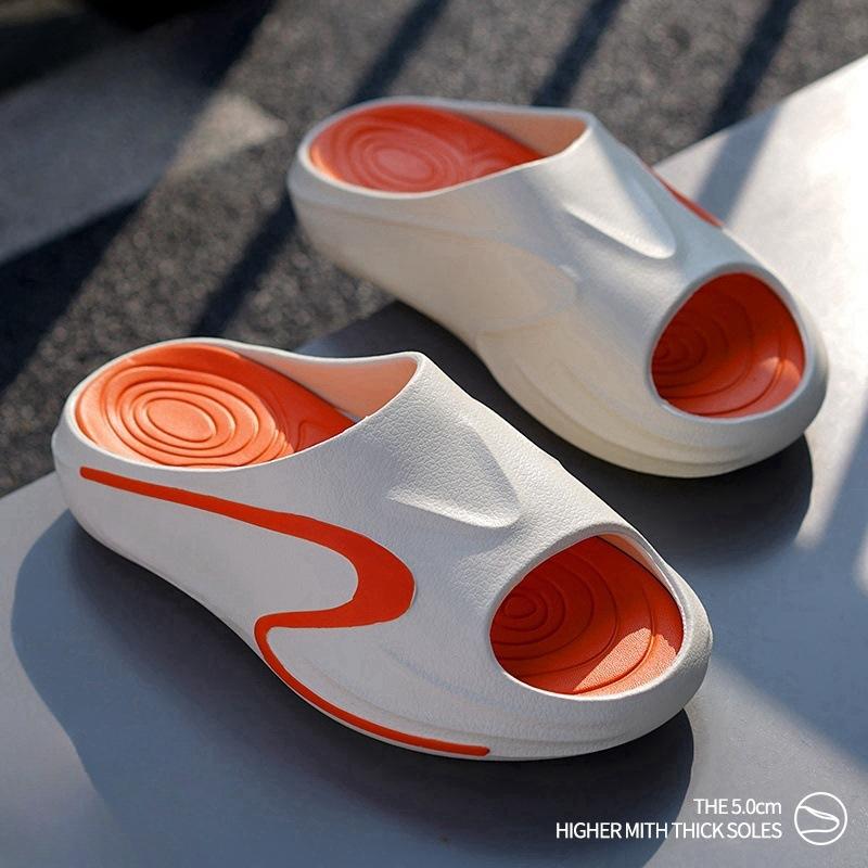 

Тапочки из кокоса мужские летние 2025 г. новые толстые подошвы нескользящие пляжные сандалии спортивные шлепанцы 42-43 оранжевый