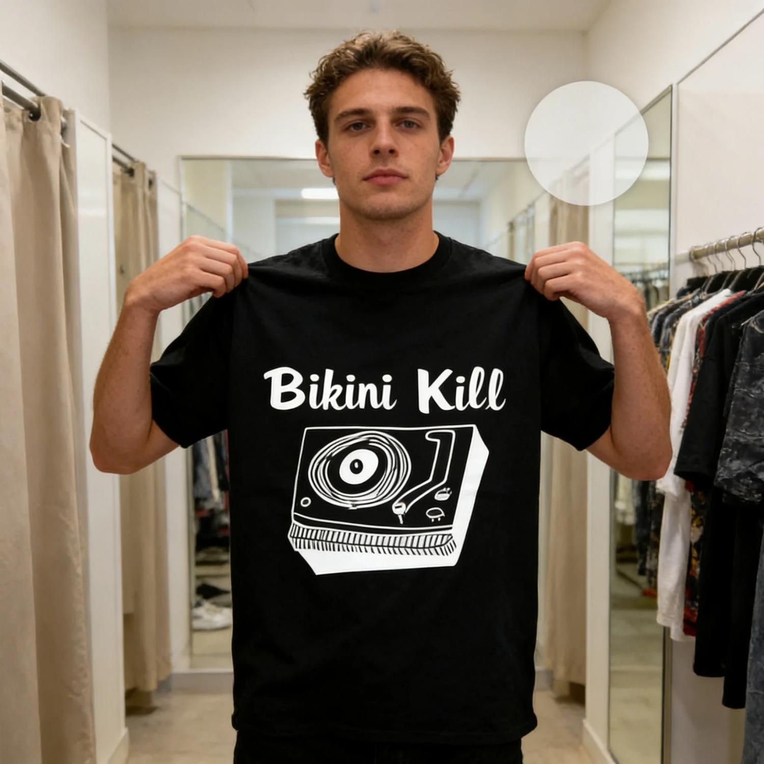 

Bikini T-Shirt Punk Music Shirt Kill The Singles Rebel Girl Bikini Kill Merch Unisex Rocker Clothing S чёрный