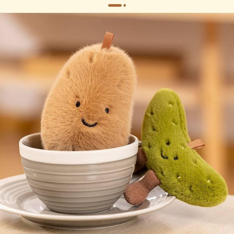 Cute New Potato Doll Pendant Plush Toy In Sour Cucumber Color 10cm Height 0.01kg Weight