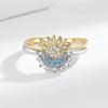 Sun and Moon Couple Rings: Stackable Diamond-Set Design