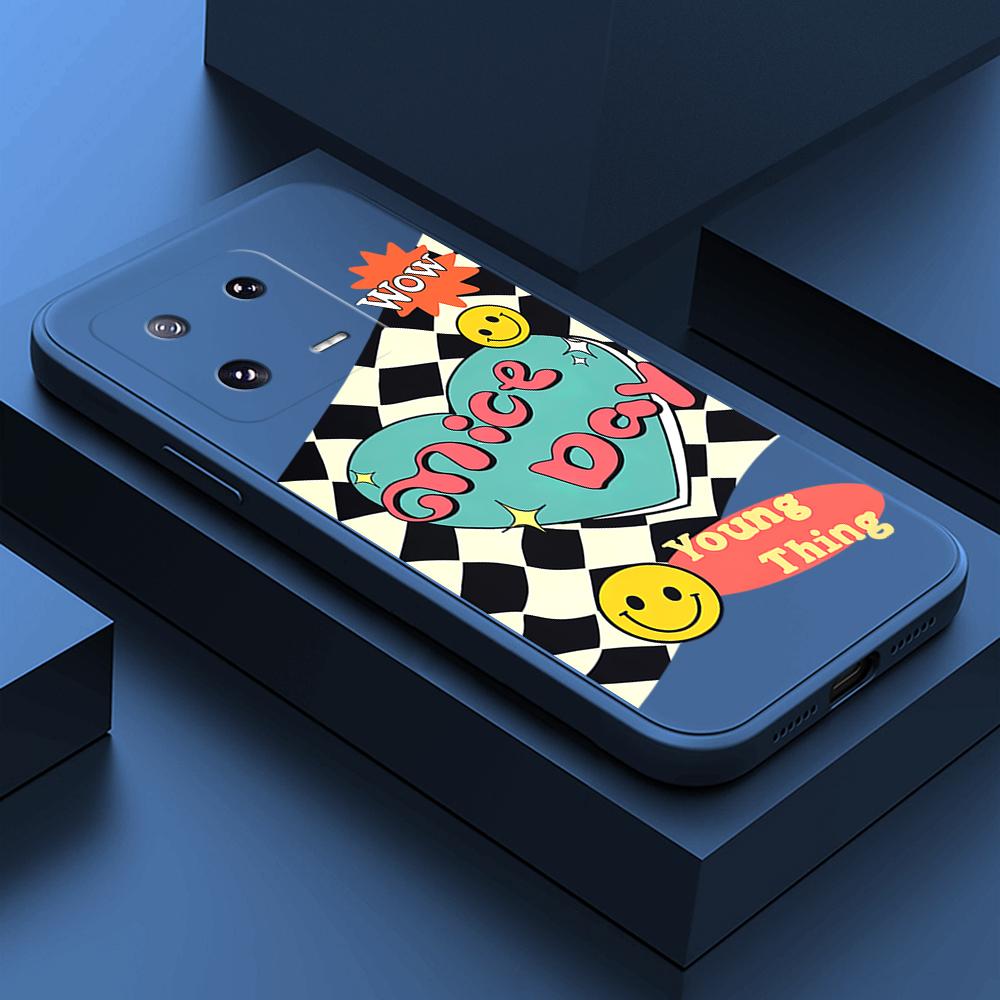 

Чехол для телефона с мультяшным красочным узором, квадратный, жидкий, силикон, TPU, полное покрытие камеры, противоударный защитный чехол для Xiaomi Redmi iPhone iPhone SE темно-синий