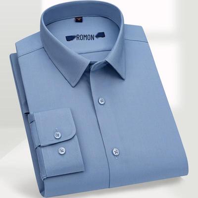Men's Solid Color Business Casual Long-Sleeve Shirt