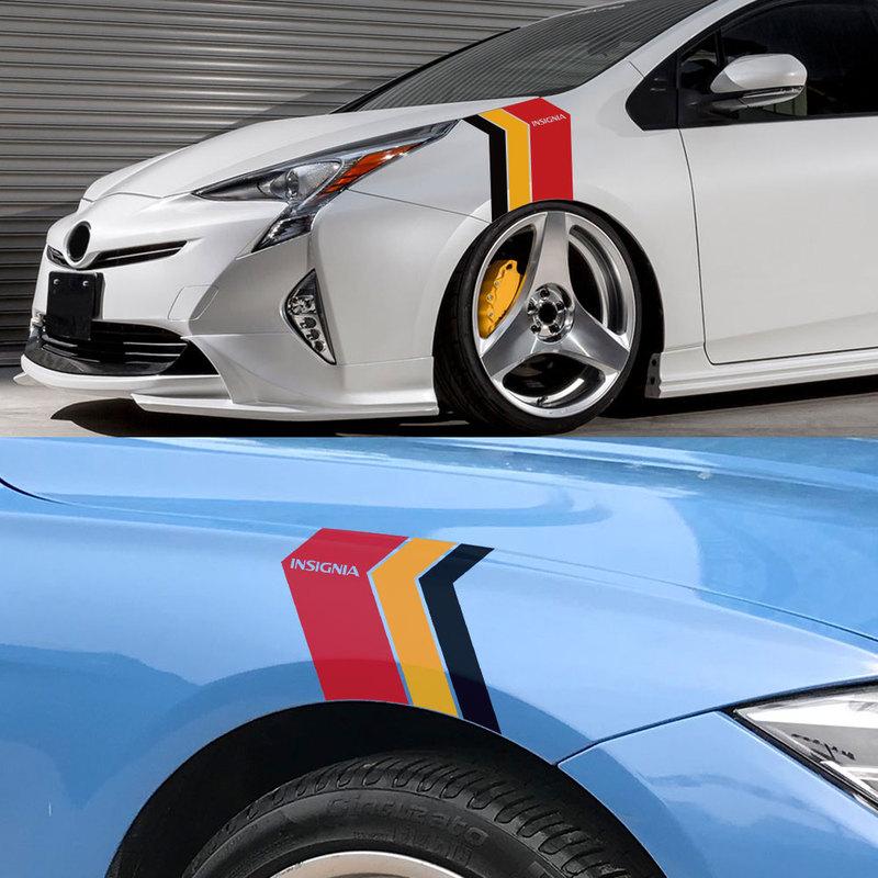 2pcs Car 3 Color Stickers For Opel Astra Corsa ignia Opc Vectra Zafira Grandland Meriva Mokka Crossland X Auto Accessories
