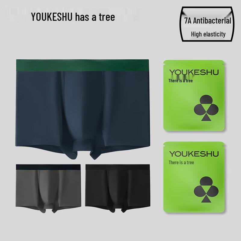 Youkeshu Men's Antibacterial Boxer Briefs