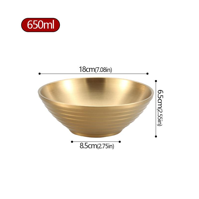 304 Stainless Steel Bamboo Hat Bowl Ramen Bowl Japanese Bowl Double Layer Rice Bowl Large Cold Noodles Spicy Hot Bamboo Hat Bowl